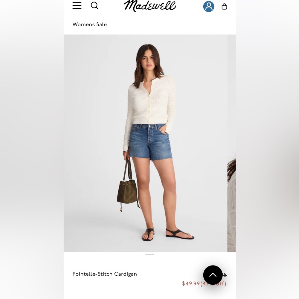 Pointelle-Stitch Cardigan.